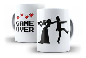 Caneca Porcelana Divertidas Casamento Game Over
