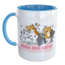 Caneca Porcelana Doida dos Gatos Gateira