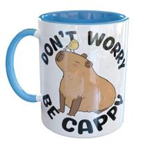 Caneca Porcelana Don't Worry, Be Capy Relaxe Capivara
