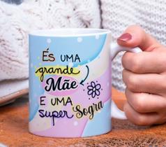 Caneca Porcelana És uma Grande Mãe e uma Super Sogra Est. Sogra 25 Presente dia das Mães Zlprint Caneca Porcelana És uma Grande Mãe e uma Super Sogra Est. Sogra 25 Presente dia das Mães Zlprint