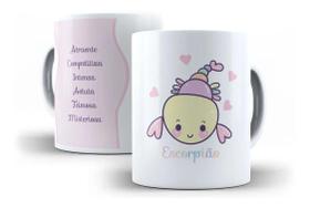 Caneca Porcelana Escorpião Signos Cute Escorpiana