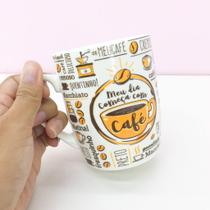 Caneca Porcelana Estampada Café ou Sweet Life