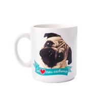 Caneca Porcelana Eu Amo Meu Cachorro Pug 270ml