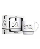 Caneca Porcelana Fé na Vida 360ml Urban - Brasfoot