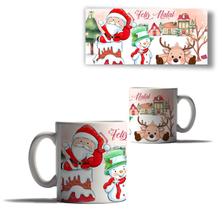 Caneca Porcelana Feliz Natal Papai Noel Boneco Neve Arvore 3 Caneca Porcelana Feliz Natal Papai Noel Boneco Neve Arvore 3