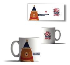 Caneca Porcelana Feliz Natal Ursinho Natal Mensagem Amor 3
