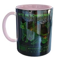 Caneca Porcelana Fìsica Quântica Gato Schrodinger