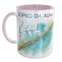 Caneca Porcelana Flautista Músico de Flauta