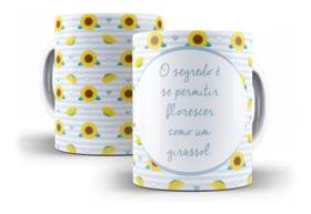 Caneca Porcelana Flor Girassol 06 Caneca Porcelana Flor Girassol 06