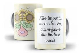 Caneca Porcelana Flor Girassol 07 Caneca Porcelana Flor Girassol 07