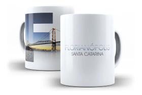 Caneca Porcelana Florianópolis 01 Cidades Turísticas Presente