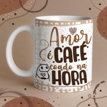 Caneca Porcelana Flork Café amor é café coado na hora 325 ml