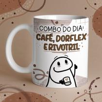 Caneca Porcelana Flork Café combo do dia café, dor flex e rivo tril 325 ml