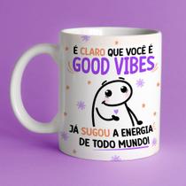 Caneca Porcelana Flork É claro que você é good vibes, já sugou a energia de todo mundo 325 ml Caneca Porcelana Flork É claro que você é good vibes, já sugou a energia de todo mundo 325 ml