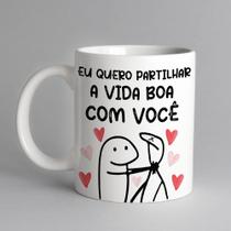 Caneca porcelana flork eu quero partilhar a vida boa com você 325ml