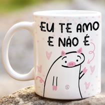 Caneca porcelana flork eu te amo e não é 325ml