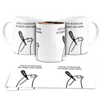 Caneca porcelana flork gosto de resolver as coisas com calma Caneca porcelana flork gosto de resolver as coisas com calma