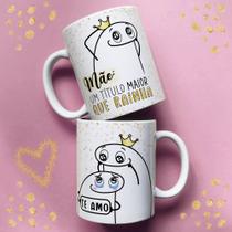 Caneca porcelana flork mãe um titulo maior que rainha. te amo 325ml