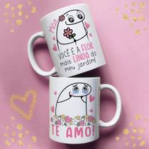 Caneca porcelana flork mãe você é a flor mais linda do meu jardim. te amo 325ml