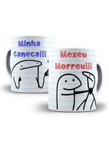 Caneca Porcelana Flork Meme Minha Caneca, Mexeu, Morreu Personalizada 325ml