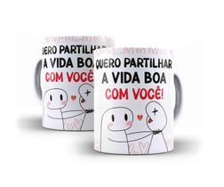 Caneca Porcelana Flork Namorados Quero Partilhar A Vida Boa Com Você