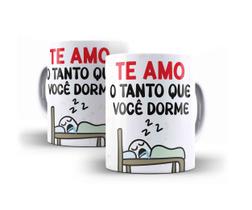 Caneca Porcelana Flork Namorados Te Amo O Tanto Que Você Dorme