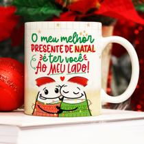 Caneca Porcelana Flork Natal O meu melhor presente de natal é ter você ao meu lado 325 ml