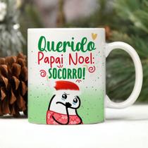 Caneca Porcelana Flork Natal querido papai noel Socorro 325 ml