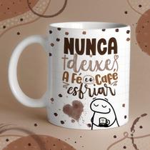 Caneca Porcelana Flork nunca deixes a fé e o café esfriar 325 ml Caneca Porcelana Flork nunca deixes a fé e o café esfriar 325 ml
