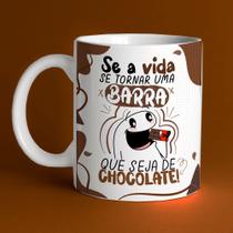 Caneca Porcelana Flork Páscoa Se a vida se tornar uma barra que seja de chocolate 325 ml Caneca Porcelana Flork Páscoa Se a vida se tornar uma barra que seja de chocolate 325 ml