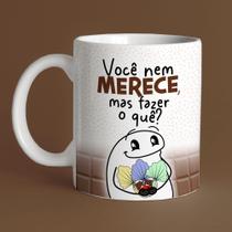 Caneca Porcelana Flork Páscoa Você nem merece mas fazer o quê 325 ml Caneca Porcelana Flork Páscoa Você nem merece mas fazer o quê 325 ml