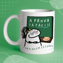 Caneca Porcelana Flork Prof a prova tá fácil para quem estudou Professora 325 ml