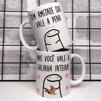 Caneca porcelana flork tem amizade que vale a pena, mas você vale uma galinha inteira 325ml Caneca porcelana flork tem amizade que vale a pena, mas você vale uma galinha inteira 325ml