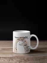 Caneca porcelana flork tomar um café eu vou, café não costuma faía! 325ml Caneca porcelana flork tomar um café eu vou, café não costuma faía! 325ml