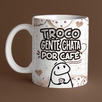 Caneca Porcelana Flork troco gente chata por café 325 ml