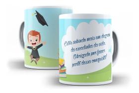 Caneca Porcelana Formatura Conquista Parabéns (aluno)