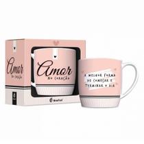 Caneca Porcelana - Frase Amor No Coração 360 ml - Bem Boa Presentes