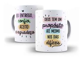 Caneca Porcelana Frase Entrego Confio Aceito E Agradeço Caneca Porcelana Frase Entrego Confio Aceito E Agradeço