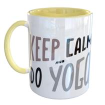 Caneca Porcelana Gato Keep Calm Do Yoga