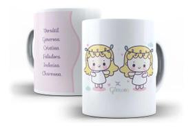 Caneca Porcelana Gêmeos Signos Cute Geminiana Caneca Porcelana Gêmeos Signos Cute Geminiana