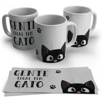 Caneca Porcelana Gente Legal Tem Gato 300ml 325 ml xicara cafe personalizada presente amigo amiga di