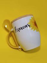 Caneca porcelana girassol