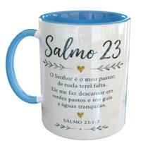Caneca Porcelana Gospel Versiculos - Salmo 23 Evangelica