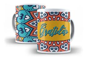 Caneca Porcelana Gratidão Sentimentos Palavra Presente