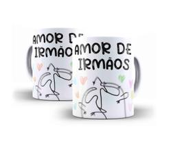 Caneca Porcelana Humor Flork Amor de Irmãos