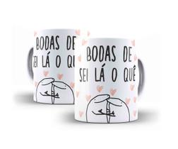 Caneca Porcelana Humor Flork Bodas de Sei Lá O Que