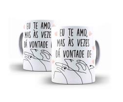 Caneca Porcelana Humor Flork Eu Te Amo Mas As Vezes Dá Vontade De (Te Bater) Caneca Porcelana Humor Flork Eu Te Amo Mas As Vezes Dá Vontade De (Te Bater)
