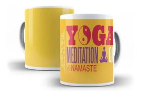 Caneca Porcelana Ioga Mente Corpo Espírito Ioga Presente Yoga
