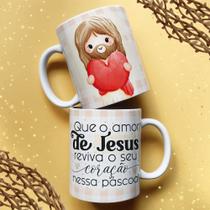 Caneca Porcelana Jesus Cute Páscoa 06 325ml Caneca Porcelana Jesus Cute Páscoa 06 325ml