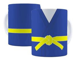 Caneca Porcelana Judô Kimono Faixa Amarela Arte Marcial Presente